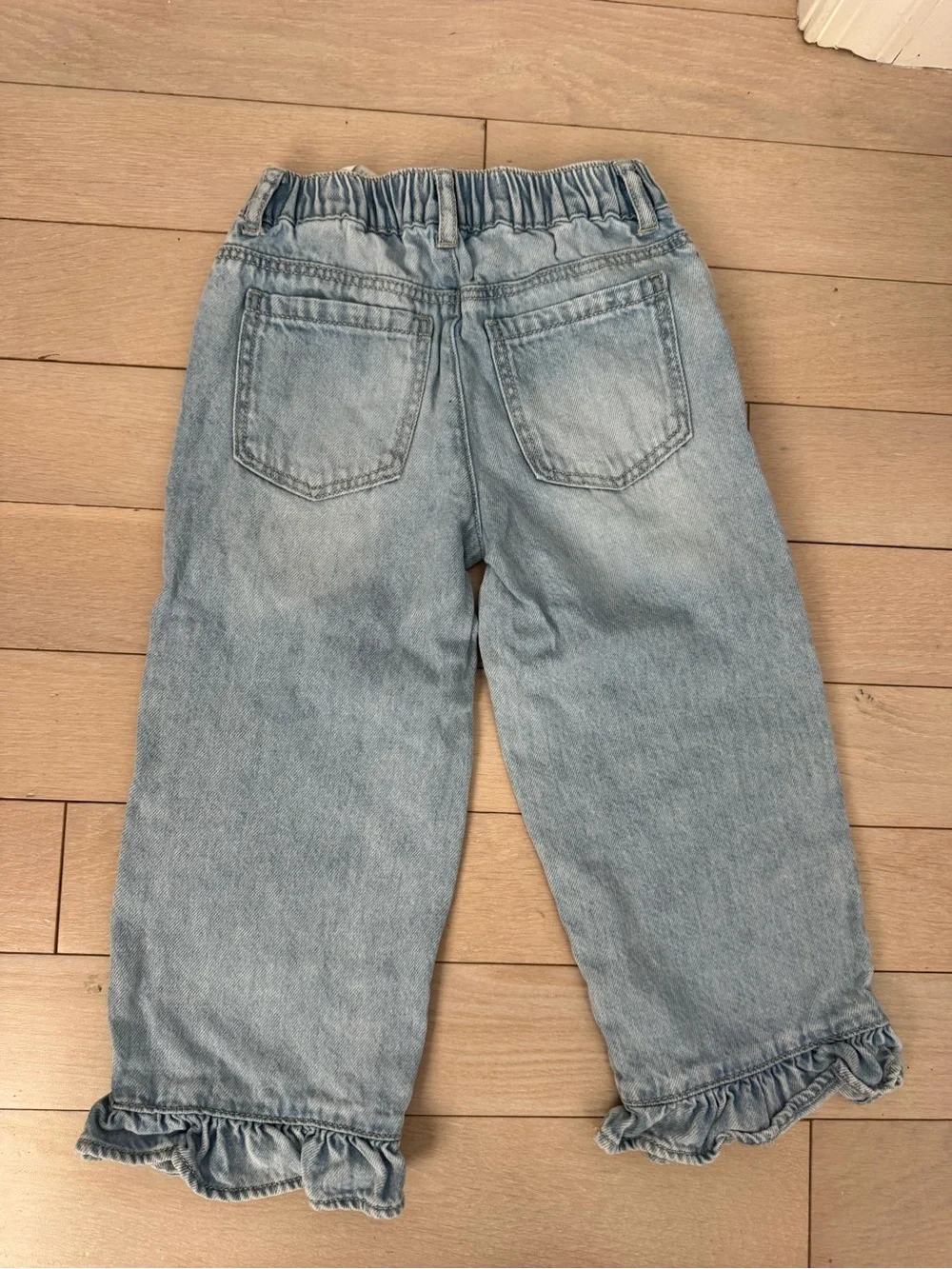 Zara Light Blue Ruffle-Hem Girls' Denim Jeans